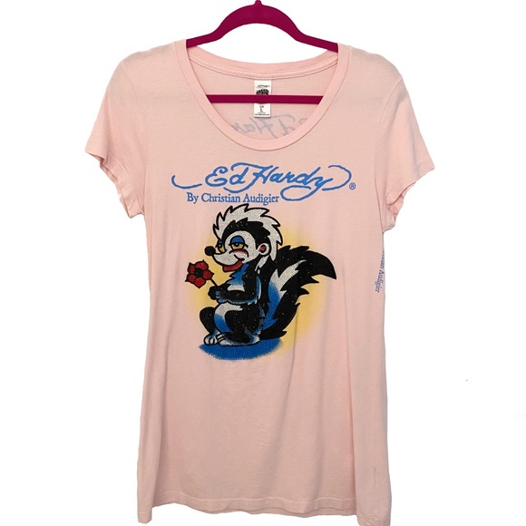 Ed Hardy โป Pepe Le Pew Tattoo โป Crystal Tee โป - Picture 15 of 15